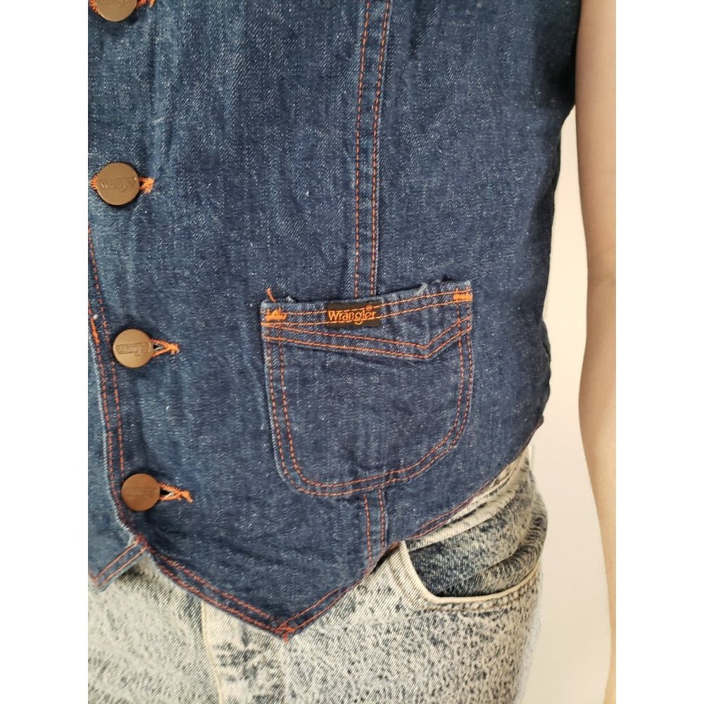 70s/80s Wrangler Wrapid Transit Denim Vest - image 4